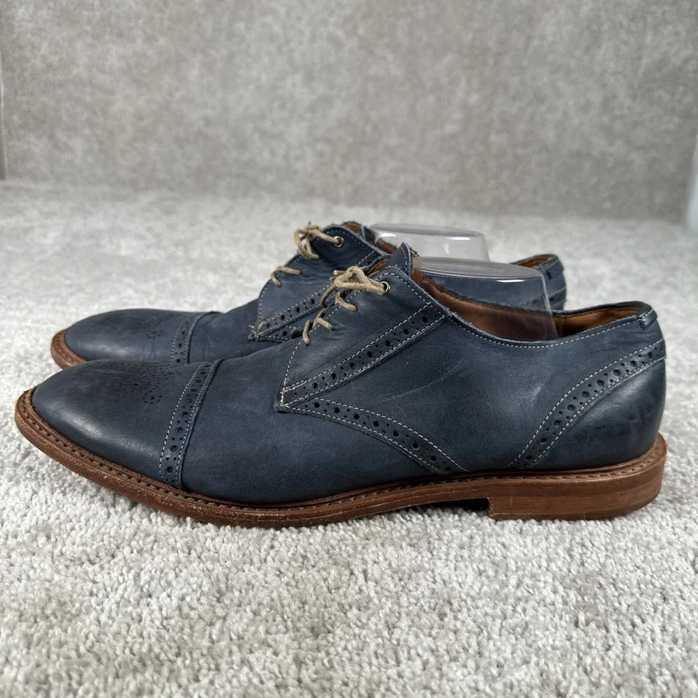 Allen Edmonds Bainbridge Men Size 13 D Navy Blue Cap Toe Derby Dress Shoes